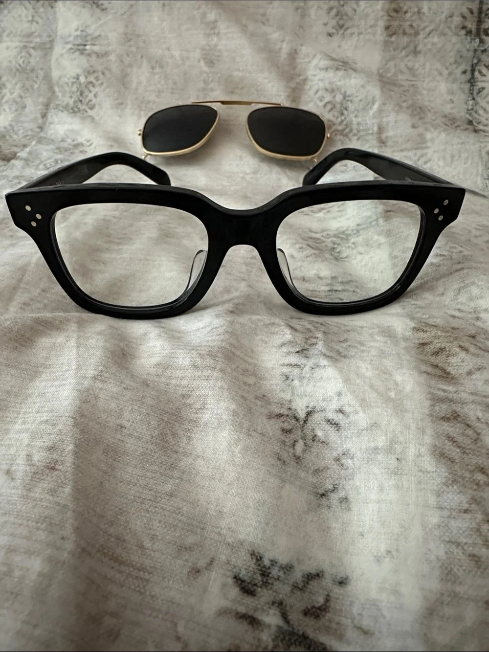 Celine - Square Glasses / Sunglasses with Clip on
